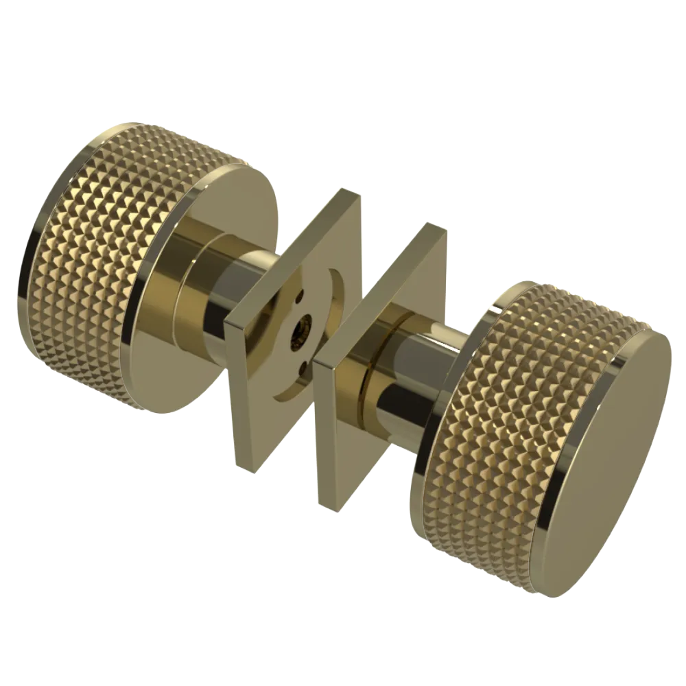 Rubinet Shower Door Knob (set) Natural Brass