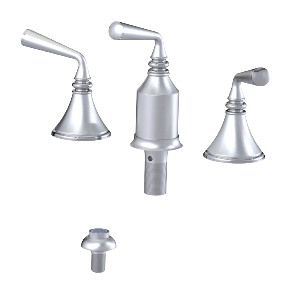 Rubinet Bidet Fitting with Spray, Diverter, and Vacum Breaker (Less Drain) Satin Chrome