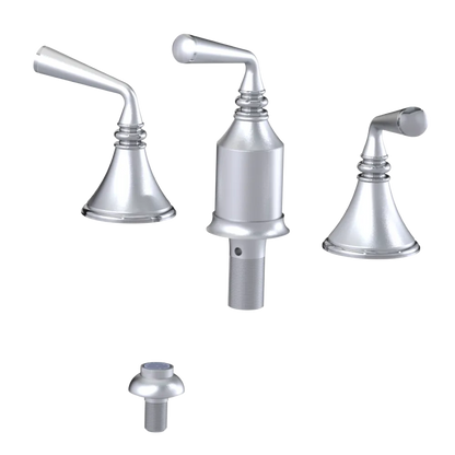 Rubinet Bidet Fitting with Spray, Diverter, and Vacum Breaker (Less Drain) Satin Chrome