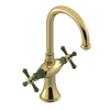 Rubinet Single Hole Dual Handle Lav. Set. (less drain) Natural Brass