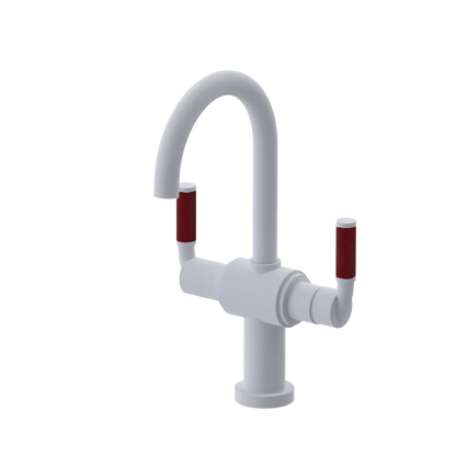 Rubinet Single Hole Dual Handle Lav. Set. (less drain) Matt White