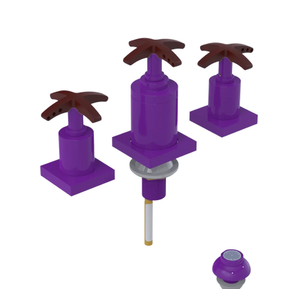 Rubinet Bidet Fitting with Spray, Diverter, and Vacuum Breaker (less drain) Purple Haze