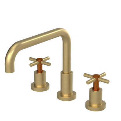 Rubinet Widespread Kitchen Set Satin Brass