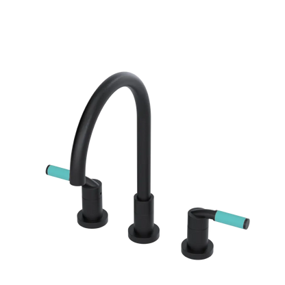 Rubinet Widespread Kitchen Set Matt Black