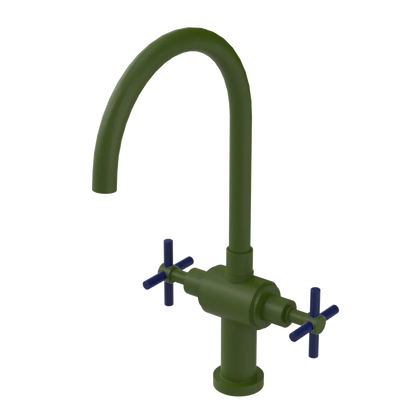 Rubinet Two Handle Single Hole Kitchen Set with LaSalle Spout Green Envy