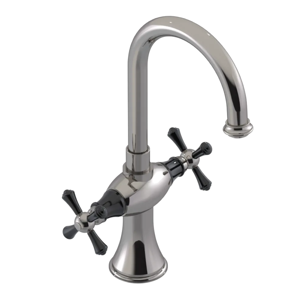 Rubinet Single Hole Dual Handle Lav. Set. (less drain) Polished Nickel