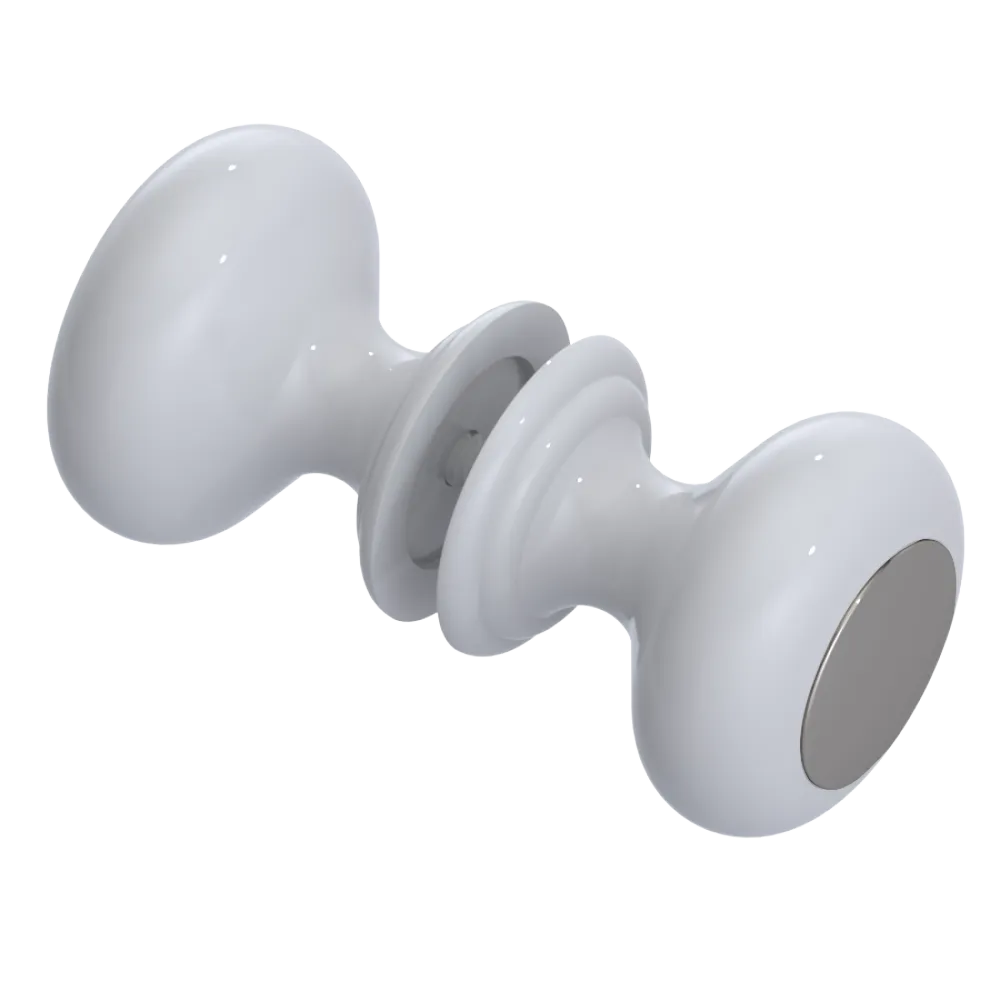 Rubinet Shower Door Knob (set) White