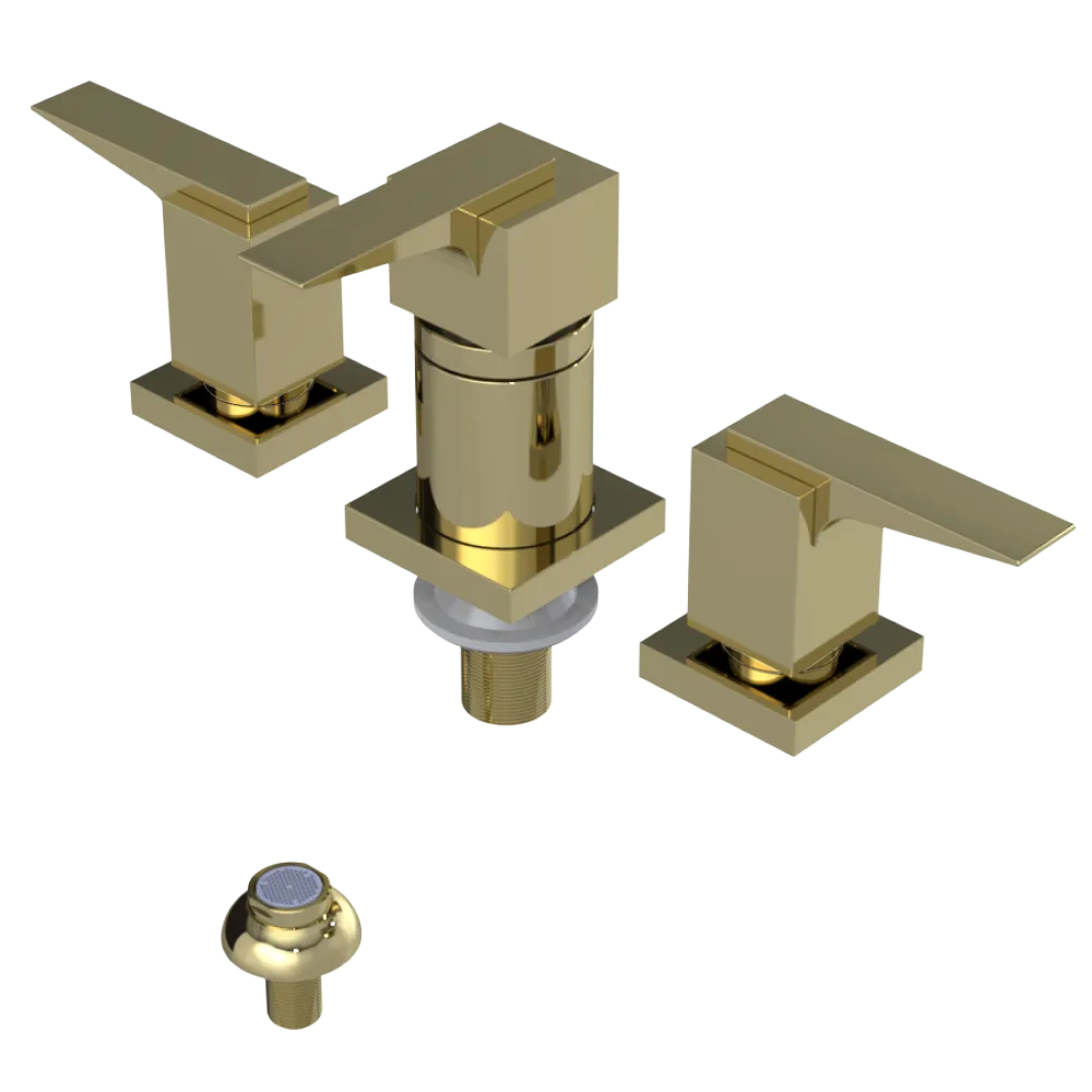 Rubinet Bidet Fitting with Spray, Diverter, and Vacuum Breaker (less drain) Gold