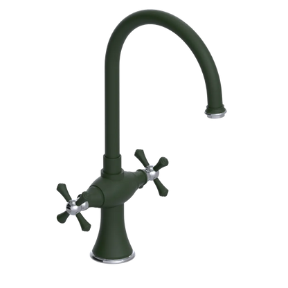 Rubinet Two Handle Single Hole Kitchen Set Green Envy