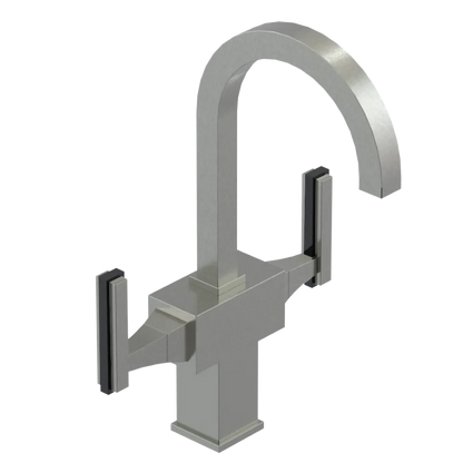 Rubinet Single Hole Dual Handle Lav. Set. (less drain) Satin Nickel