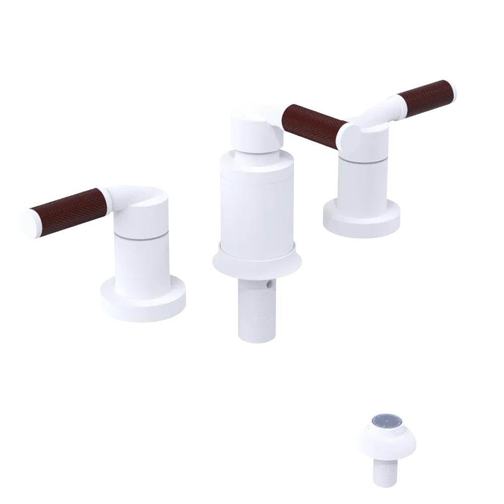 Rubinet Bidet Fitting with Spray, Diverter, and Vacum Breaker (Less Drain) Matt White