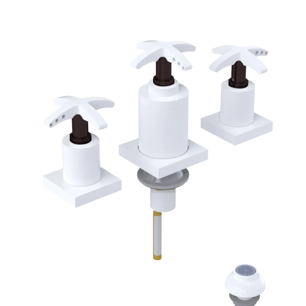 Rubinet Bidet Fitting with Spray, Diverter, and Vacuum Breaker (less drain) White
