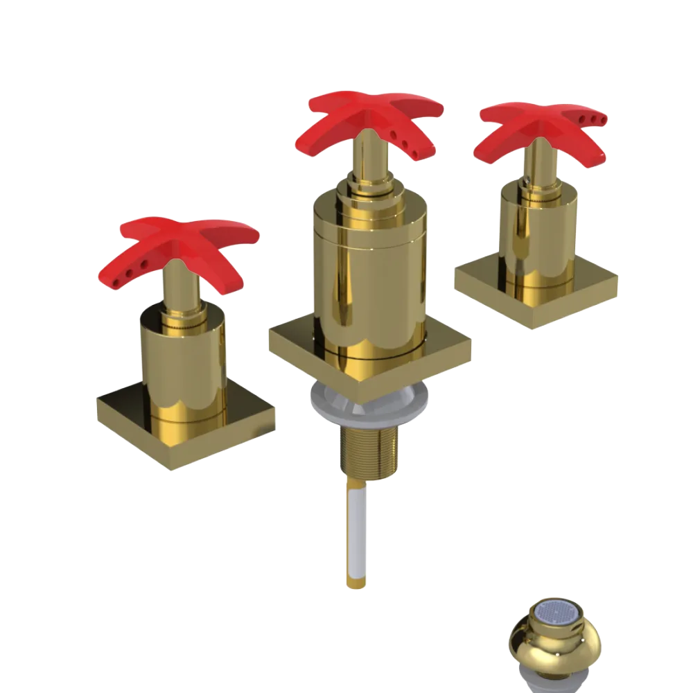 Rubinet Bidet Fitting with Spray, Diverter, and Vacuum Breaker (less drain) Natural Brass
