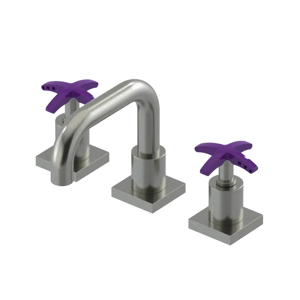 Rubinet Widespread Lav. Set. with Genesis spout (less drain) Satin Nickel
