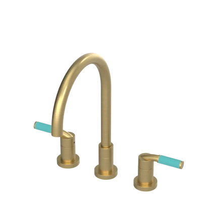 Rubinet Widespread Kitchen Set Satin Brass