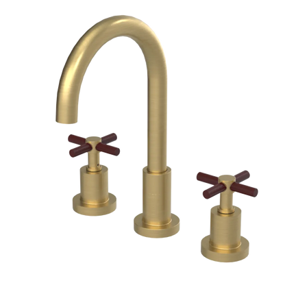 Rubinet Widespread Kitchen Set with LaSalle Spout Satin Brass