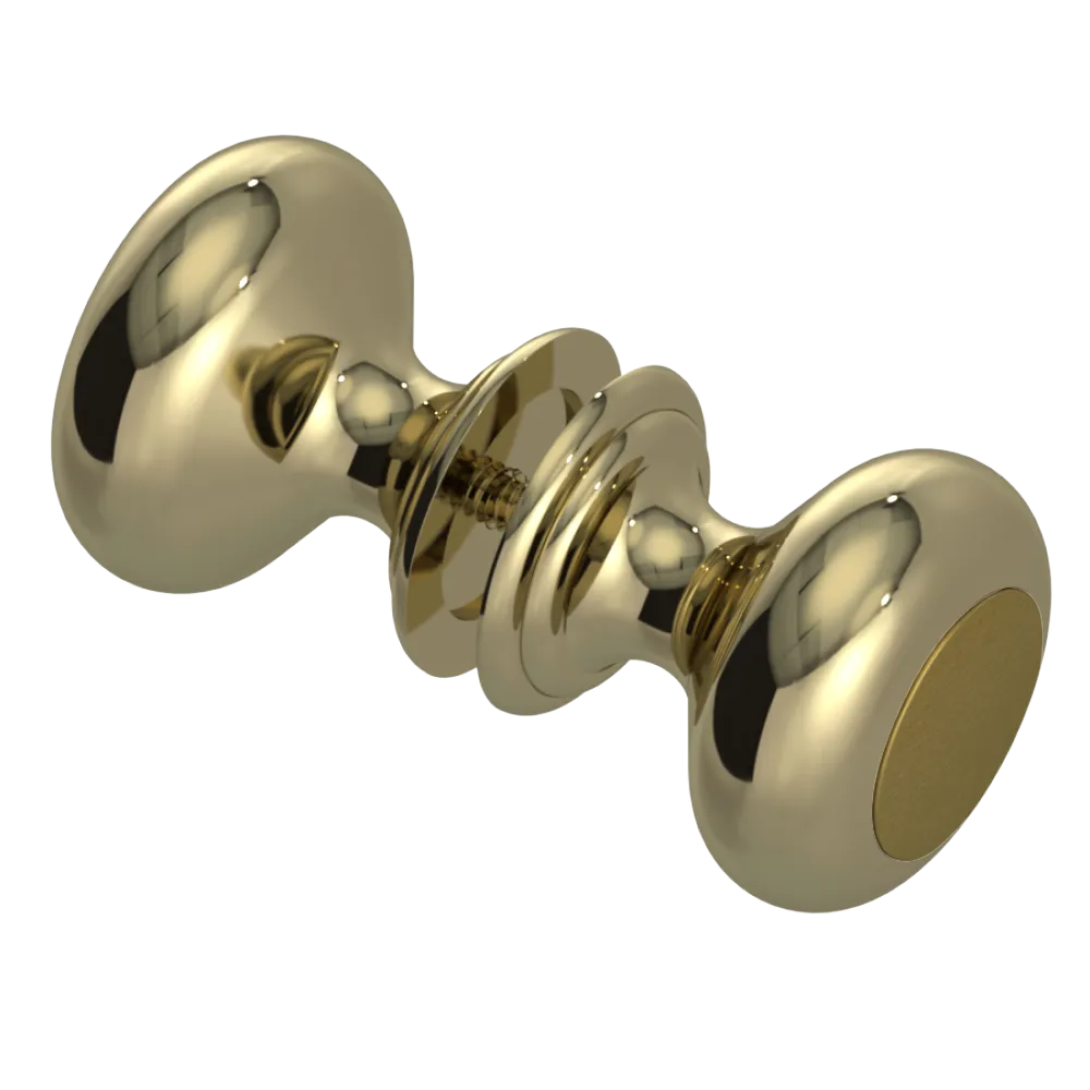 Rubinet Shower Door Knob (set) Natural Brass