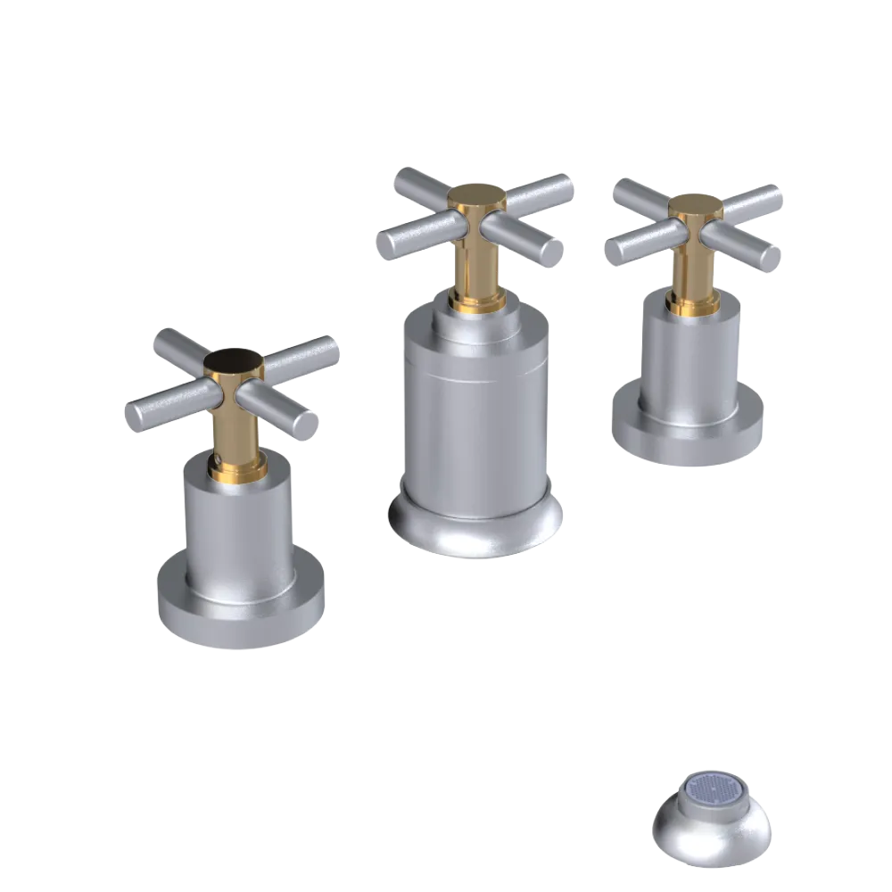 Rubinet Bidet Fitting with Spray, Diverter, and Vacuum Breaker (less drain) Satin Chrome