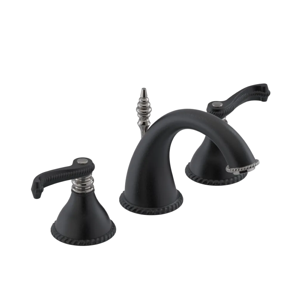 Rubinet Widespread Lav. Set. (less drain) Matt Black
