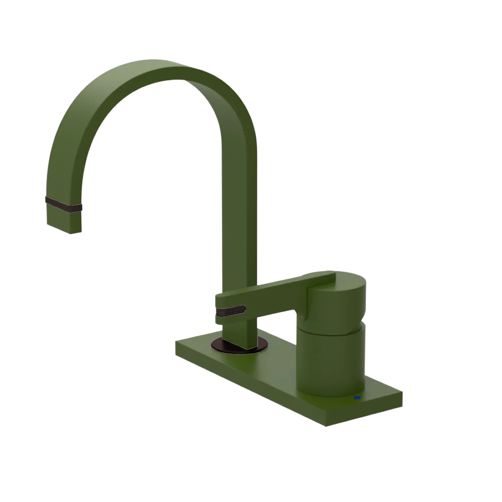 Rubinet 4" Centre Single Control Lav. Set (less drain) Green Envy
