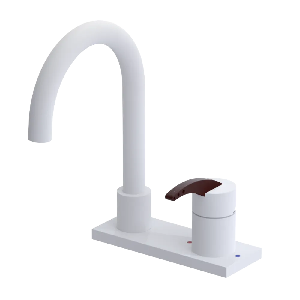 Rubinet 4" Centre Single Control Lav. Set. (less drain) Matt White