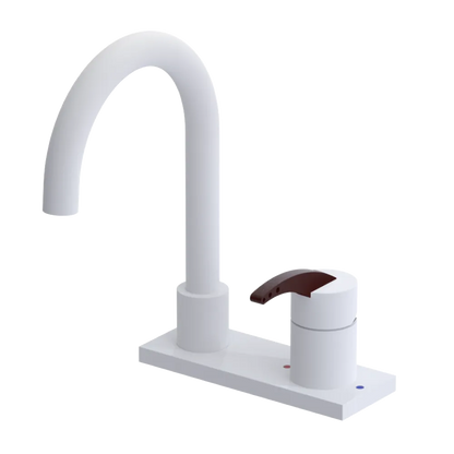 Rubinet 4" Centre Single Control Lav. Set. (less drain) Matt White