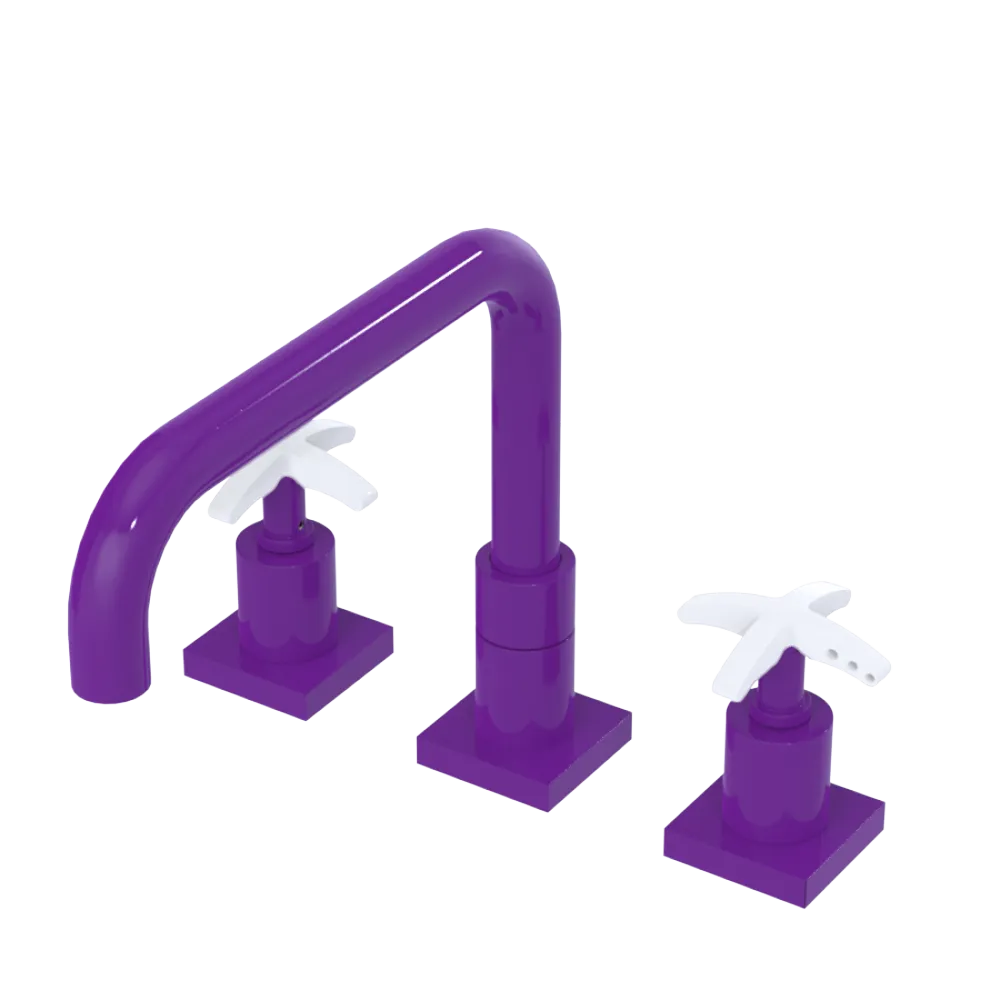 Rubinet Widespread Kitchen Set with Genesis Spout Purple Haze