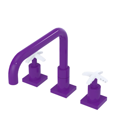 Rubinet Widespread Kitchen Set with Genesis Spout Purple Haze