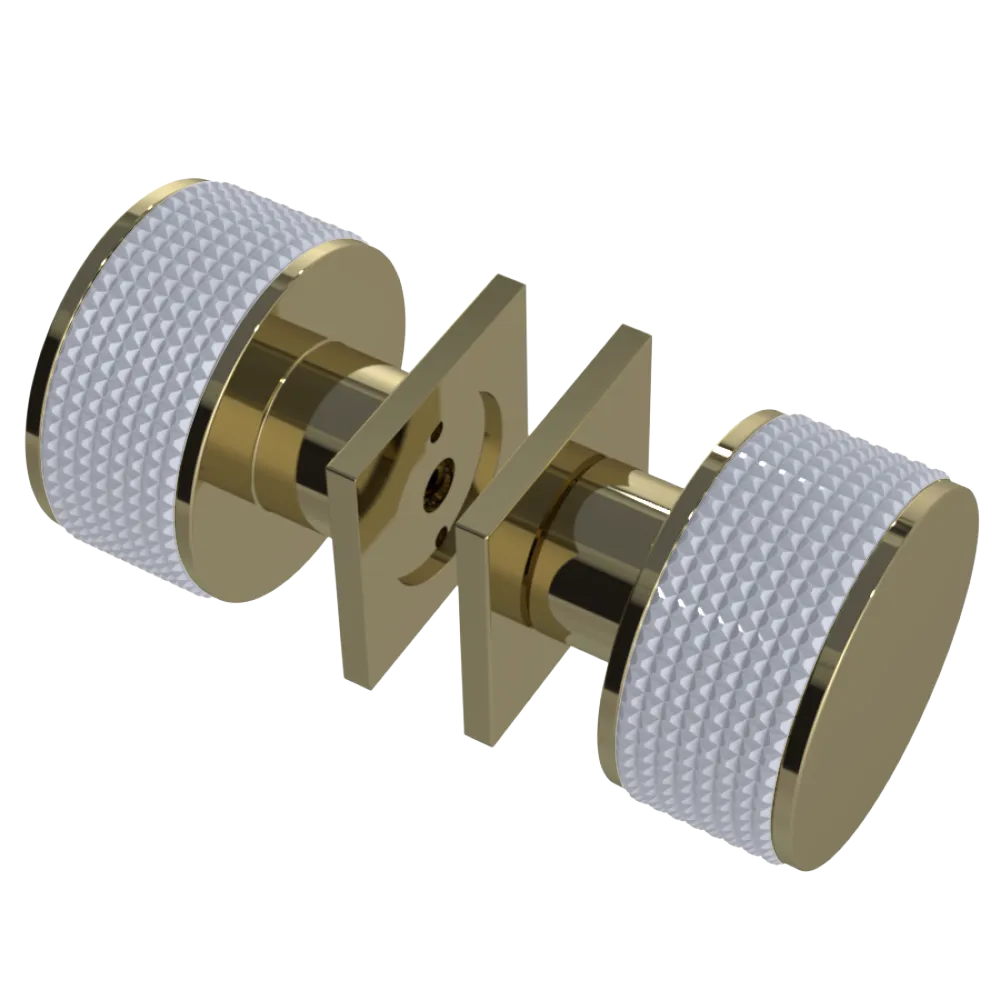 Rubinet Shower Door Knob (set) Natural Brass