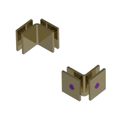 Rubinet 90 Glass to Glass Open Face Natural Brass