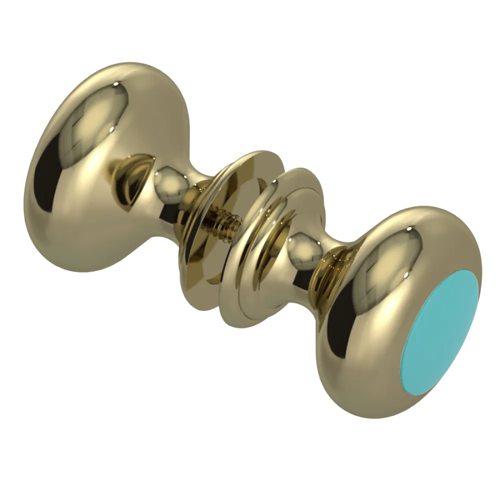 Rubinet Shower Door Knob (set) Natural Brass