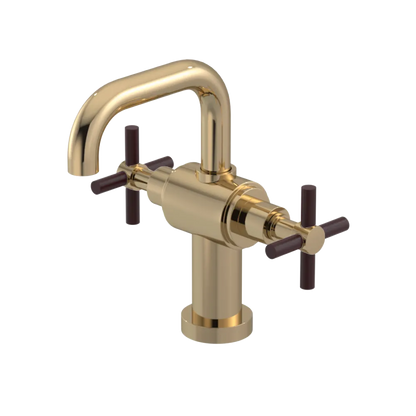 Rubinet Single Hole Dual Handle Lav. Set. (less drain) Gold