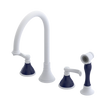 Rubinet Widespread Kitchen Set with Hand Spray Matt White