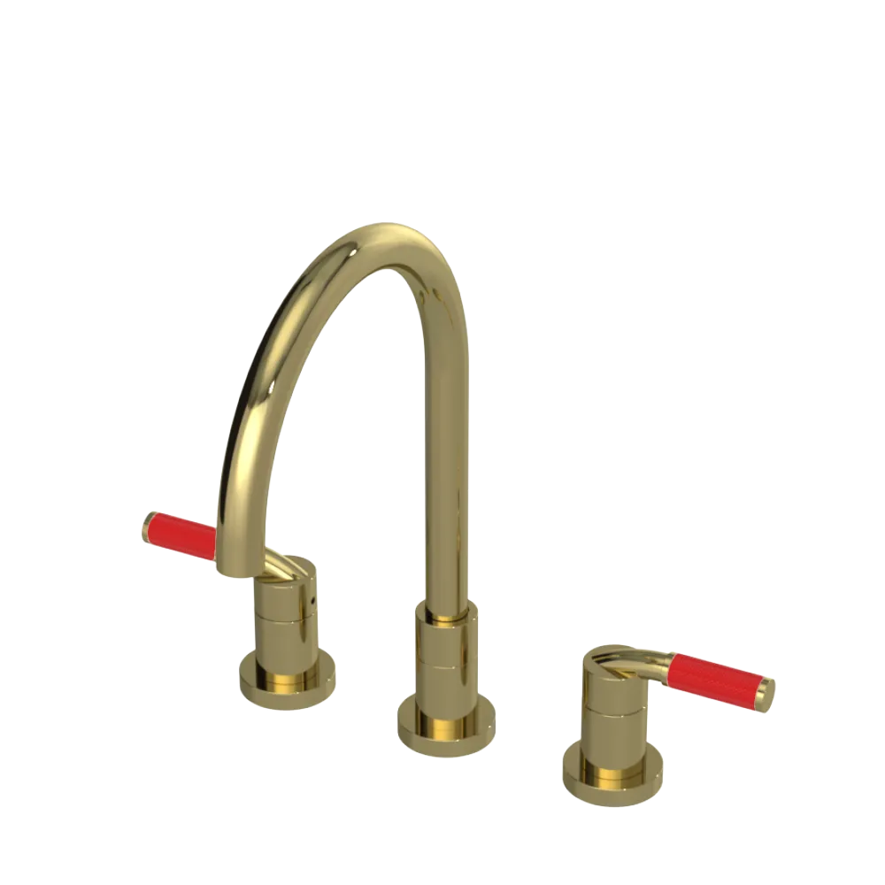 Rubinet Widespread Kitchen Set Natural Brass