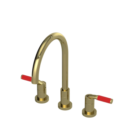 Rubinet Widespread Kitchen Set Natural Brass