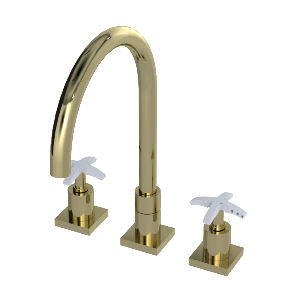 Rubinet Widespread Kitchen Set Gold