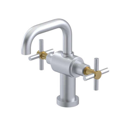 Rubinet Single Hole Dual Handle Lav. Set. (less drain) Satin Chrome