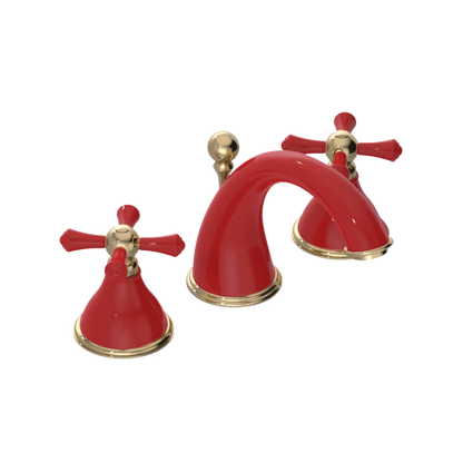 Rubinet Widespread Lav. Set. (less drain) Red