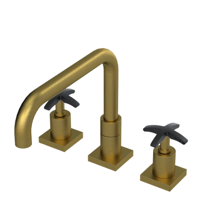 Rubinet Widespread Kitchen Set with Genesis Spout Antique Brass Matt