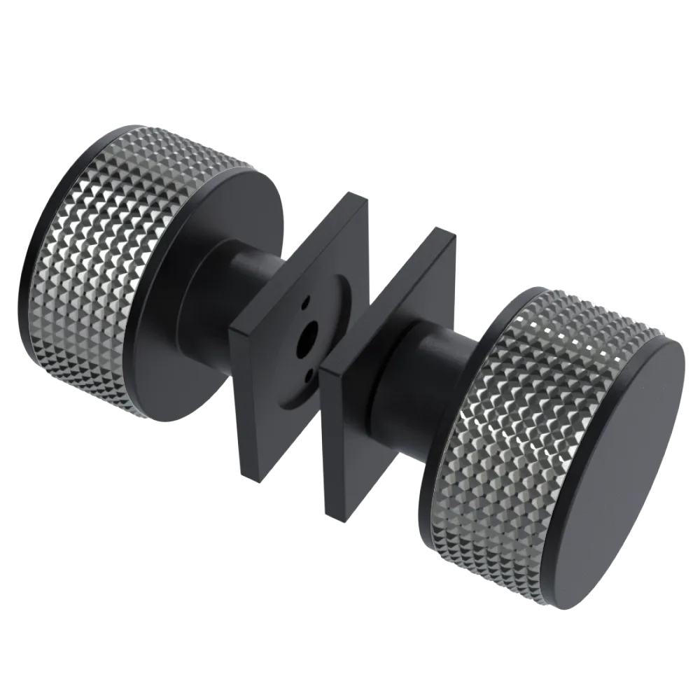 Rubinet Shower Door Knob (set) Matt Black