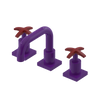 Rubinet Widespread Lav. Set. with Genesis spout (less drain) Purple Haze