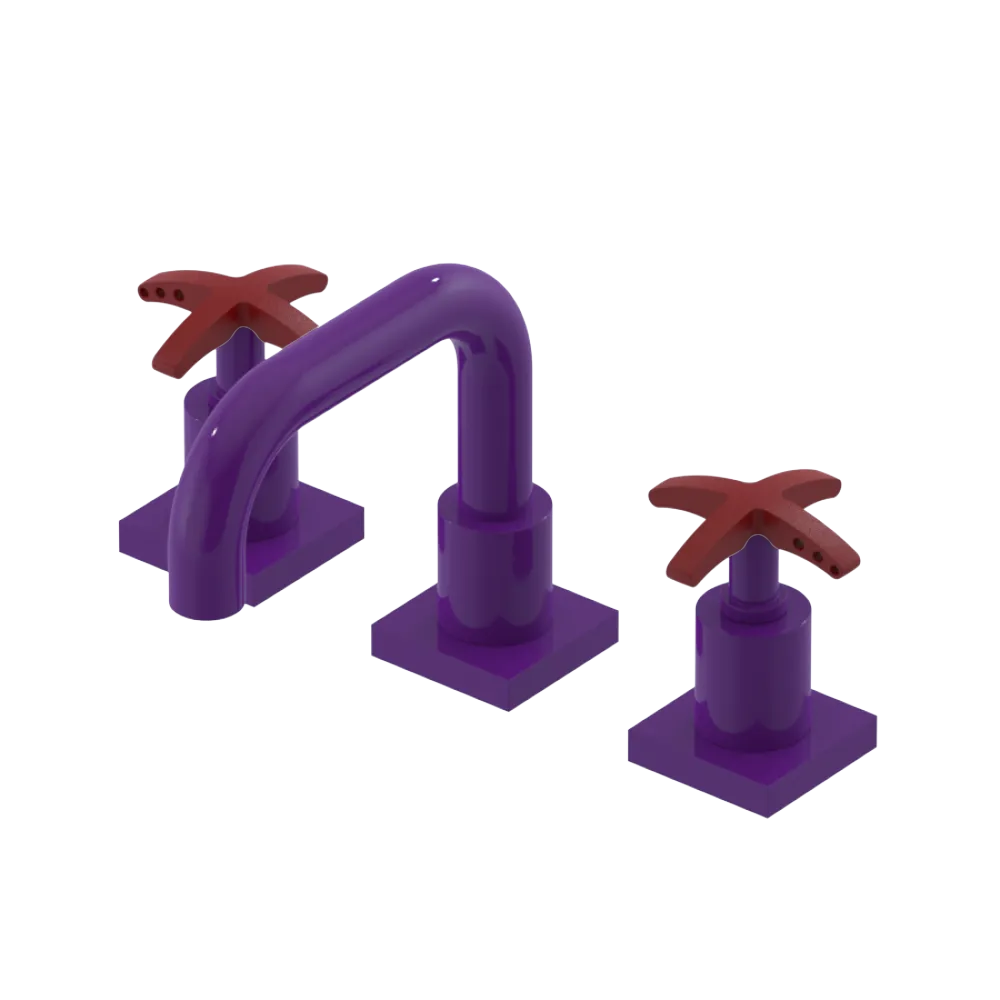 Rubinet Widespread Lav. Set. with Genesis spout (less drain) Purple Haze