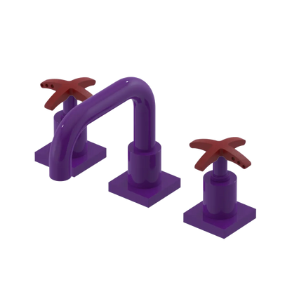 Rubinet Widespread Lav. Set. with Genesis spout (less drain) Purple Haze