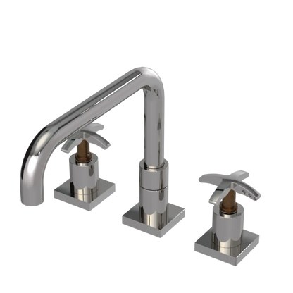 Rubinet Widespread Kitchen Set with Genesis Spout Polished Nickel