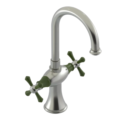 Rubinet Single Hole Dual Handle Lav. Set. (less drain) Satin Nickel