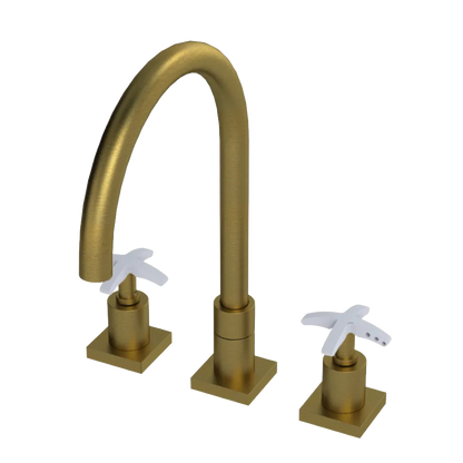 Rubinet Widespread Kitchen Set Antique Brass Matt