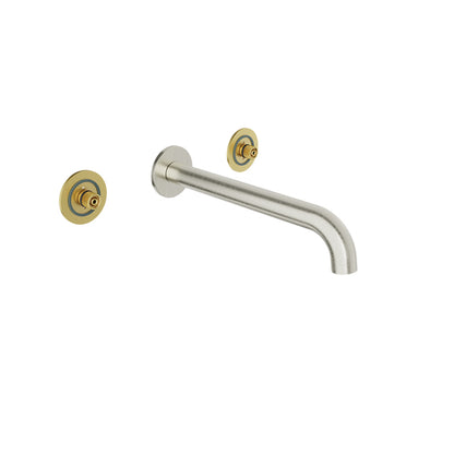Baril Two handles wall-mounted lavatory faucet (without handle), drain not included