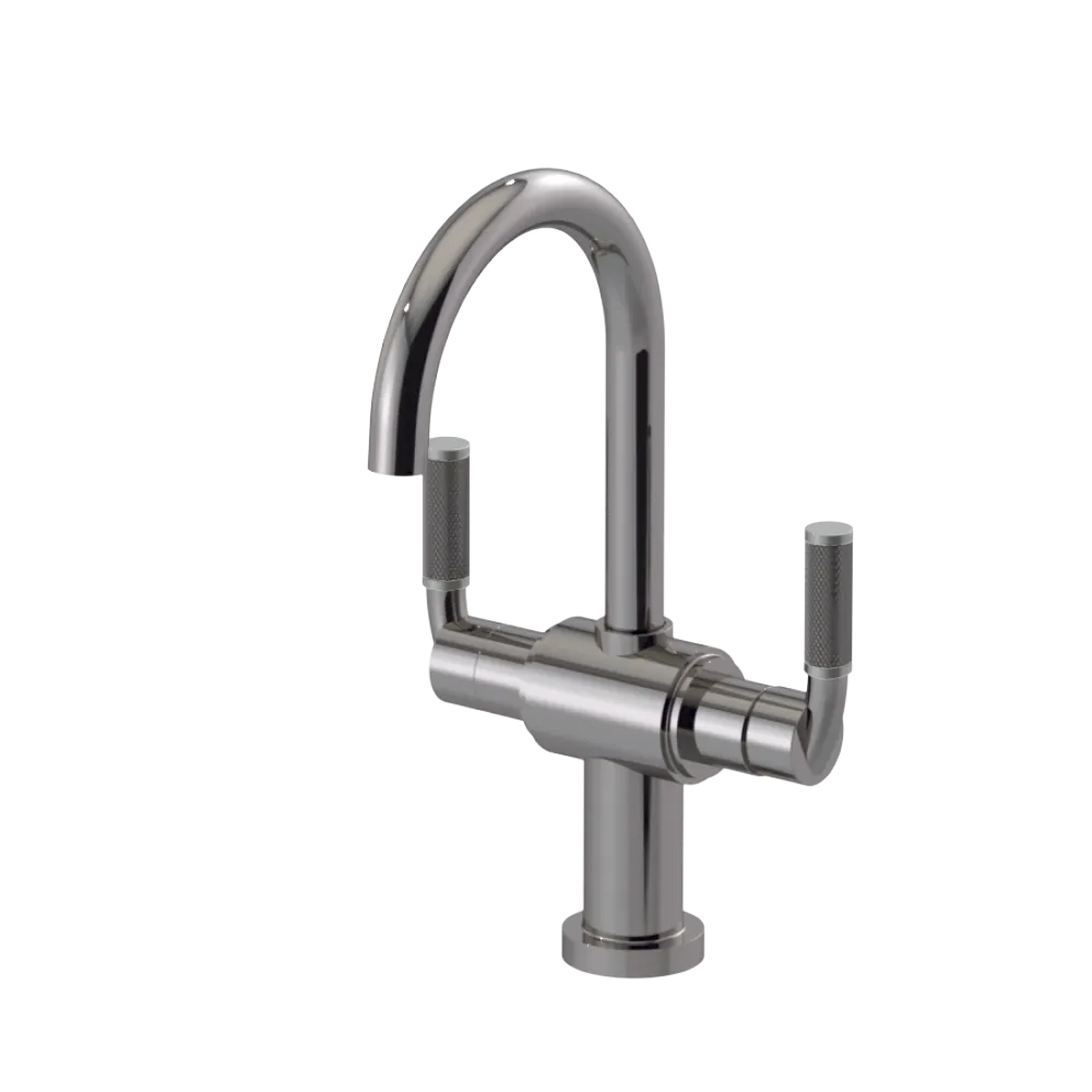 Rubinet Single Hole Dual Handle Lav. Set. (less drain) Polished Nickel