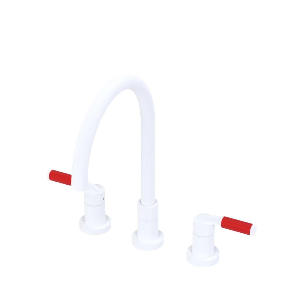 Rubinet Widespread Kitchen Set Matt White