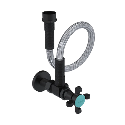 Rubinet Exposed Supply Kit (classic) x2 Matt Black